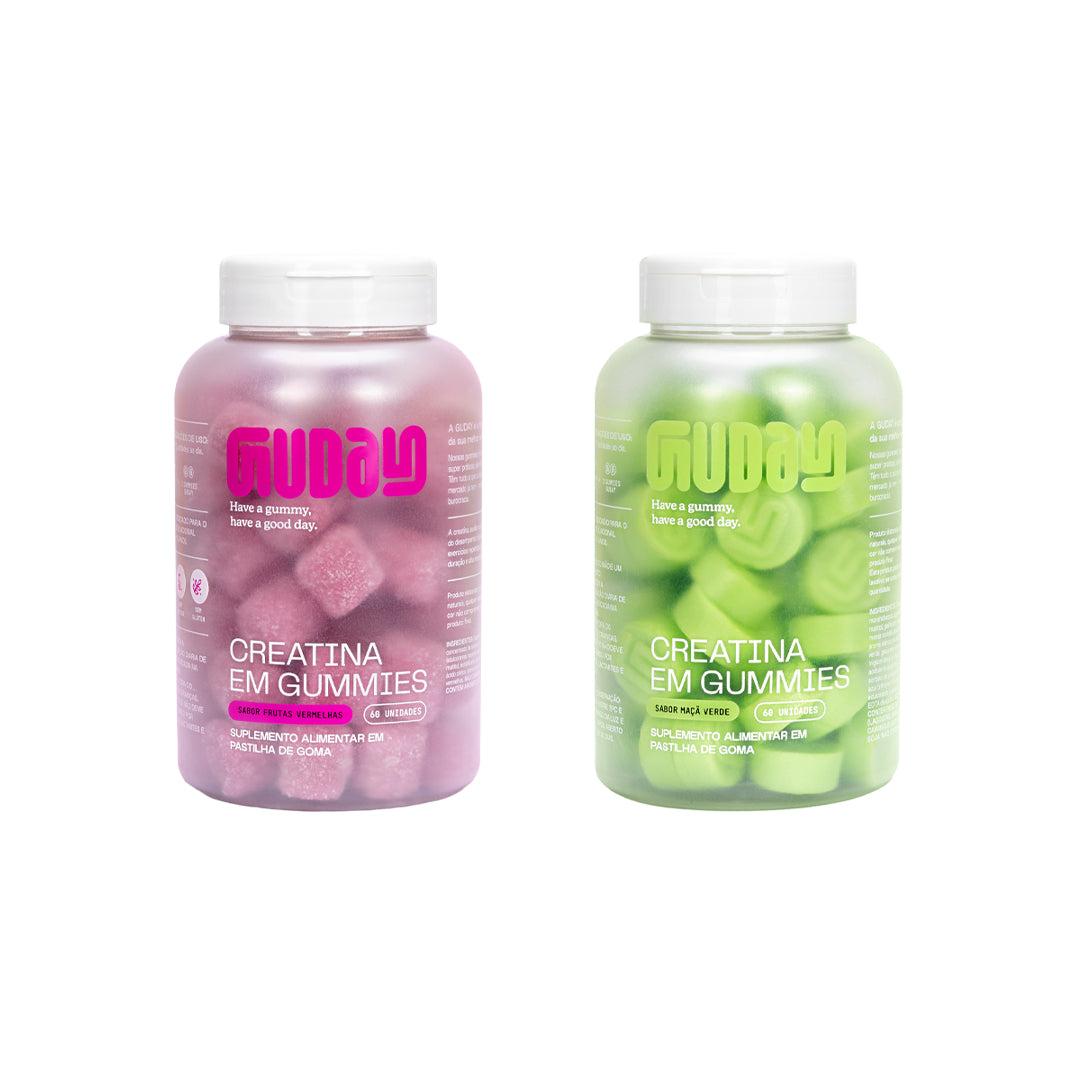 Creatina Maçã Verde + Creatina Frutas Vermelhas