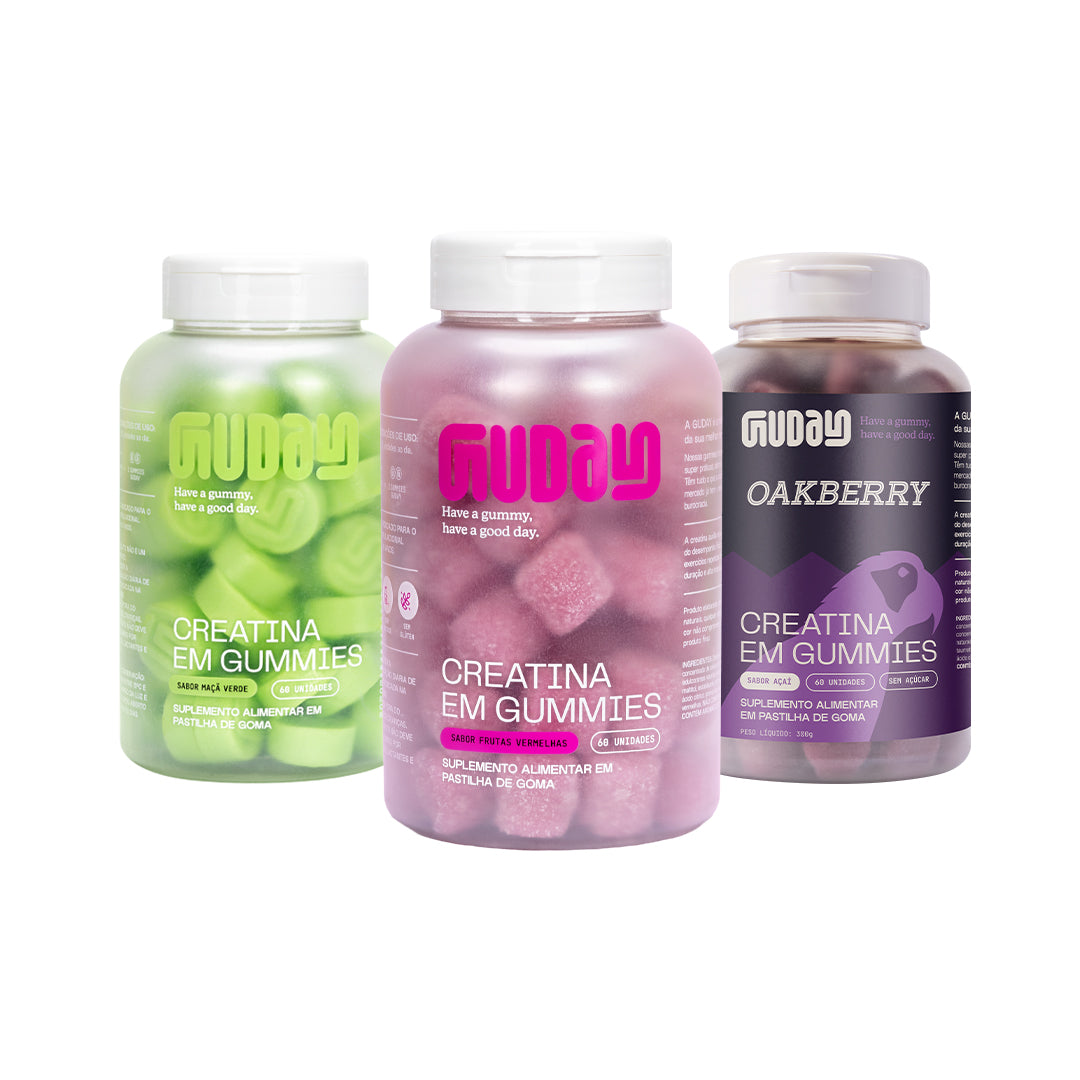 Creatinas Maçã Verde + Frutas Vermelhas + Oakberry